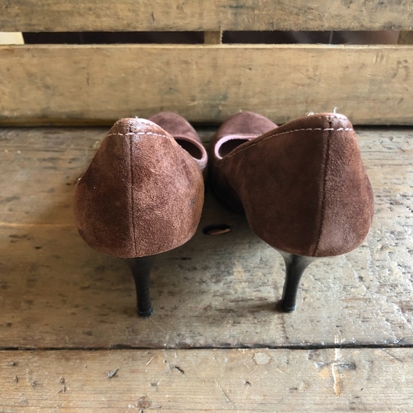 Mng Mango Brown Pink Bow Pumps 8 - Picture 5 of 8